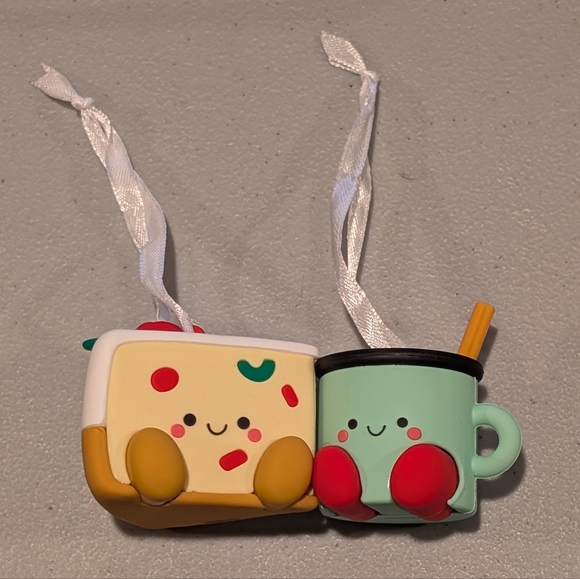 Hallmark Better Together Fruitcake Eggnog Magnetic Ornaments Set of 2 - Picture 2 of 3